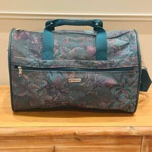 Vintage Samsonite Jacquard Travel Carry On Duffel